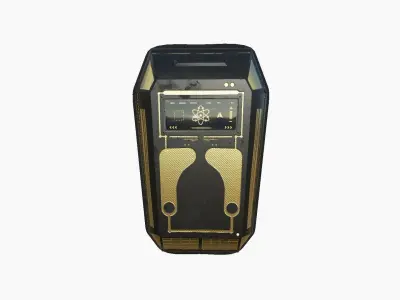 SciFi Backpack E03 Black Gold - Fashion Character Design Low-poly 3D model