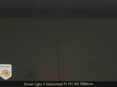 Street Light 3 Galvanized F1 M1 K0 7000 mm Low-poly 3D model