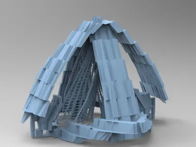Atlantis gravity tower top Low-poly 3D model