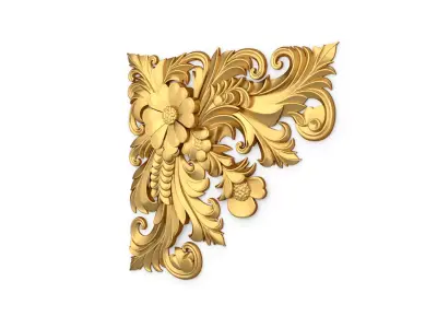 Classic carved corner decor ornament cnc 3d printing stl 08 3D print model purchase