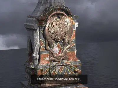Steampunk Time sculpture collection 3D Model Pack