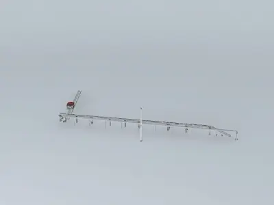 Riga Latvia station Zemitani pedestrian bridge and pipeline Free 3D model