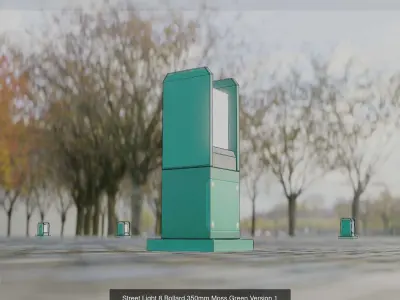Street Light 8 Bollard Moss Green Version 3D Model Pack