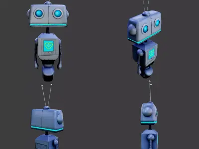 Series of robots part 1  Low-poly 3D model