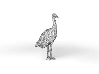 Crane Wireframe Low-poly 3D model