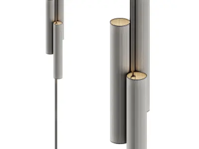 Black Note Triplet Floor Lamp by Lzf 3D model