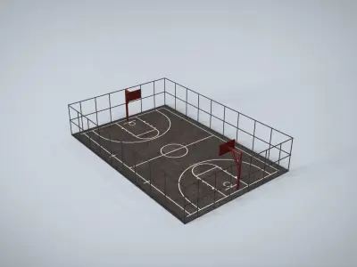 Basketball Court Low-poly 3D model