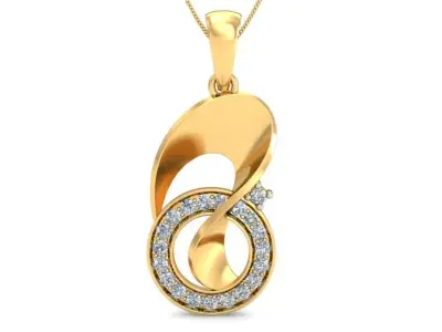 Solitaire Pendant 3dm stl FBX OBJ Render Detail 3D print model 5