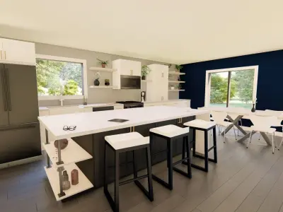 Kitchen Model living room of person floor plan Free 3D model