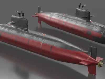  Royal Thai Navy Submarine Yuan-Class Rigged for Maya 