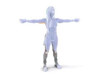 Vivid Cyberpunk Character model pack Low-poly 3D model