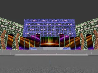Stage party concert fashion catwalk T station  105 3D model