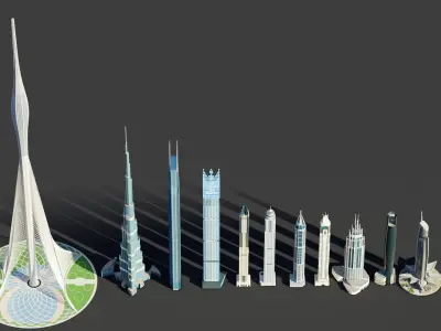 Dubai tallest buildings 3D model