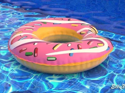 Inflatable Donut Low-poly 3D model