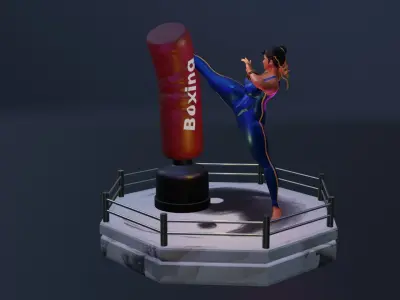 CHUN-LI KICK - ATHLETIC BARBIE 3D print model