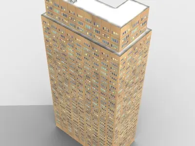 Low Poly Office Tower 3D model