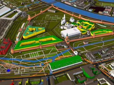 Moscow city of Russia 2021 Low-poly 3D model