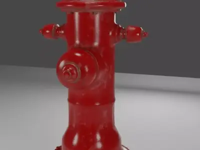 Realistic PBR Fire hydrant Traditional Red  Low-poly 3D model