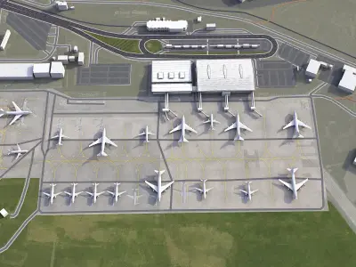 Tbilisi Airport Low-poly 3D model