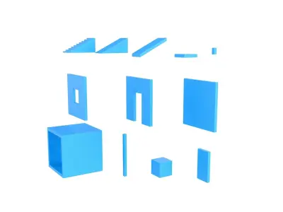 Pack011 Game Level Objects Low-poly 3D model
