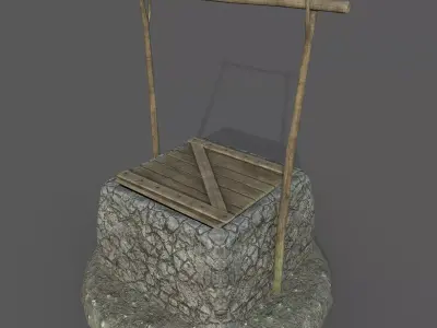 Tropical well Low-poly 3D model