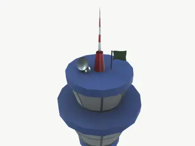 Airport Tower Low-poly 3D model