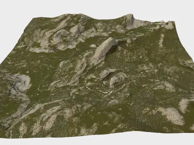 Half Dome - Terrain Landscape Low-poly 3D model