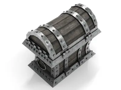 Old Pirate Chest Low-poly 3D model