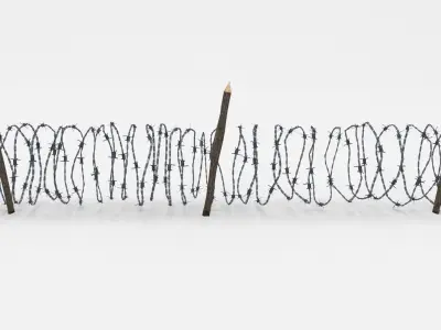Lowpoly Barb Wire Obstacle Low-poly 3D model