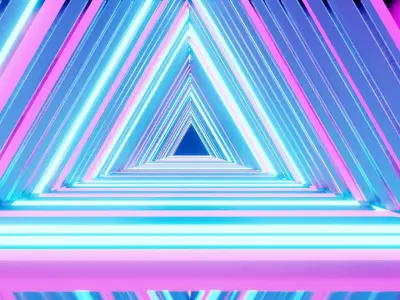 Triangular tunnel animated blender Low-poly 3D model