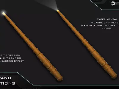 Light up Magic wand functional 3D print model