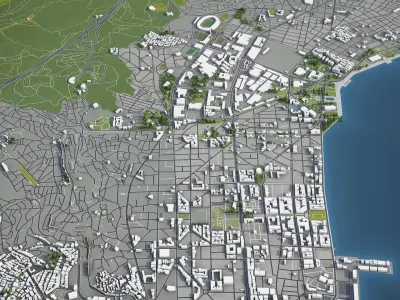 Thessaloniki - 3D City Model Low-poly 3D model
