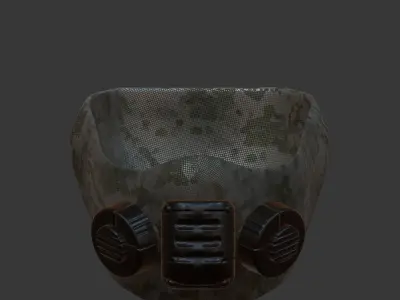 Gas mask helmet 3d model scifi Low-poly  Low-poly 3D model