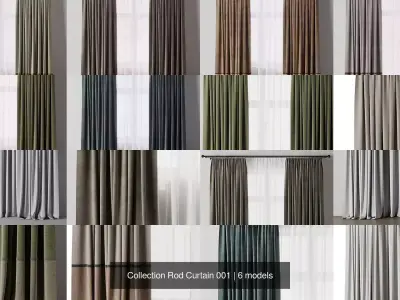 Collection Rod Curtain 001 3D Model Pack