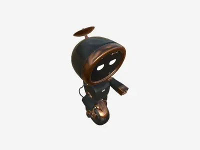 Wheel Robot H10 Black Copper - SciFi Character Design Low-poly 3D model