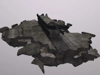 Overpass Damage Low-poly 3D model