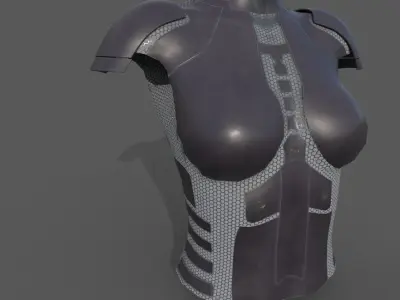 Simple sci-fi female armor pack 5 low poly game ready models Low-poly 3D model