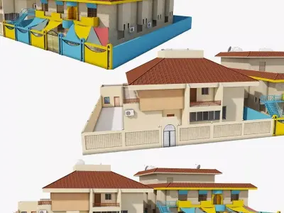 Qatar House 02 Low-poly 3D model