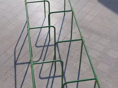 Maze Outdoor Fitness Station Green Low-poly 3D model