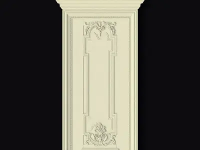 Carved decors door 3D model