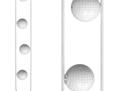 Matte Black Glass Floor Lamp Liang  Eimil Luca 3D model