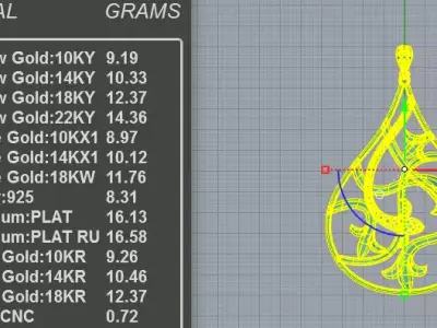 Exquisite Filigree Teardrop Pendant 3D print model