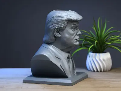 President trump bust pen holder Perfect Gamer Gift 3D print model