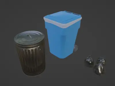 Pack os Trashs Low-poly 3D model