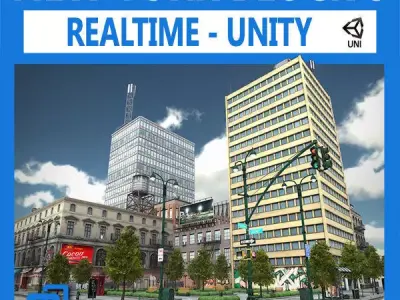 NYC Block 8 Unity Low-poly 3D model