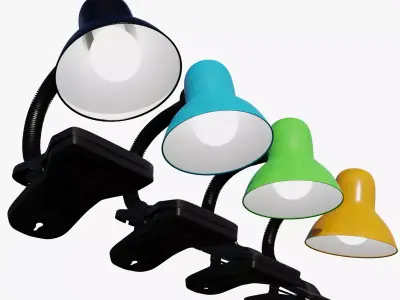 Rigged desk lamp 3D model
