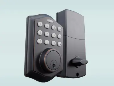 Modern Digital Door Lock Low-poly 3D model