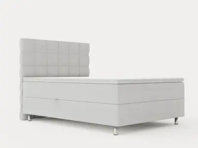 Montana Complete Bed Package 140x200 Light Gray Low-poly 3D model