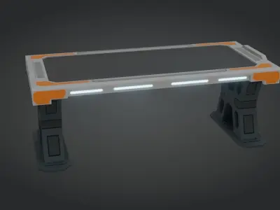 Sci-fi Work Bench - Low poly - PBR - Game ready Low-poly 3D model