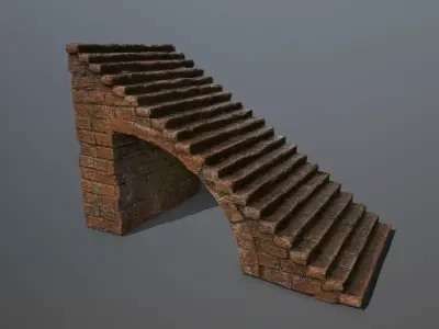 stairs brick arch Low-poly 3D model